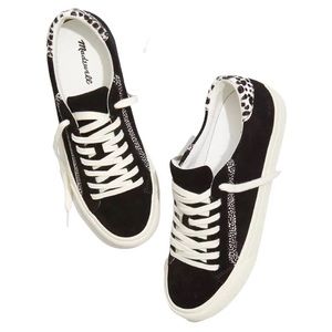 Madewell Sidewalk Low Suede & Calf Hair Sneakers
